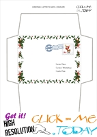Free printable Christmas envelope stationery border template stamp 6